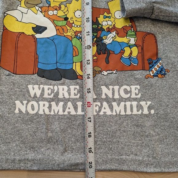 Simpsons VINTAGE long sleeve print shirt gray with funny wording Size Large - Picture 5 of 10
